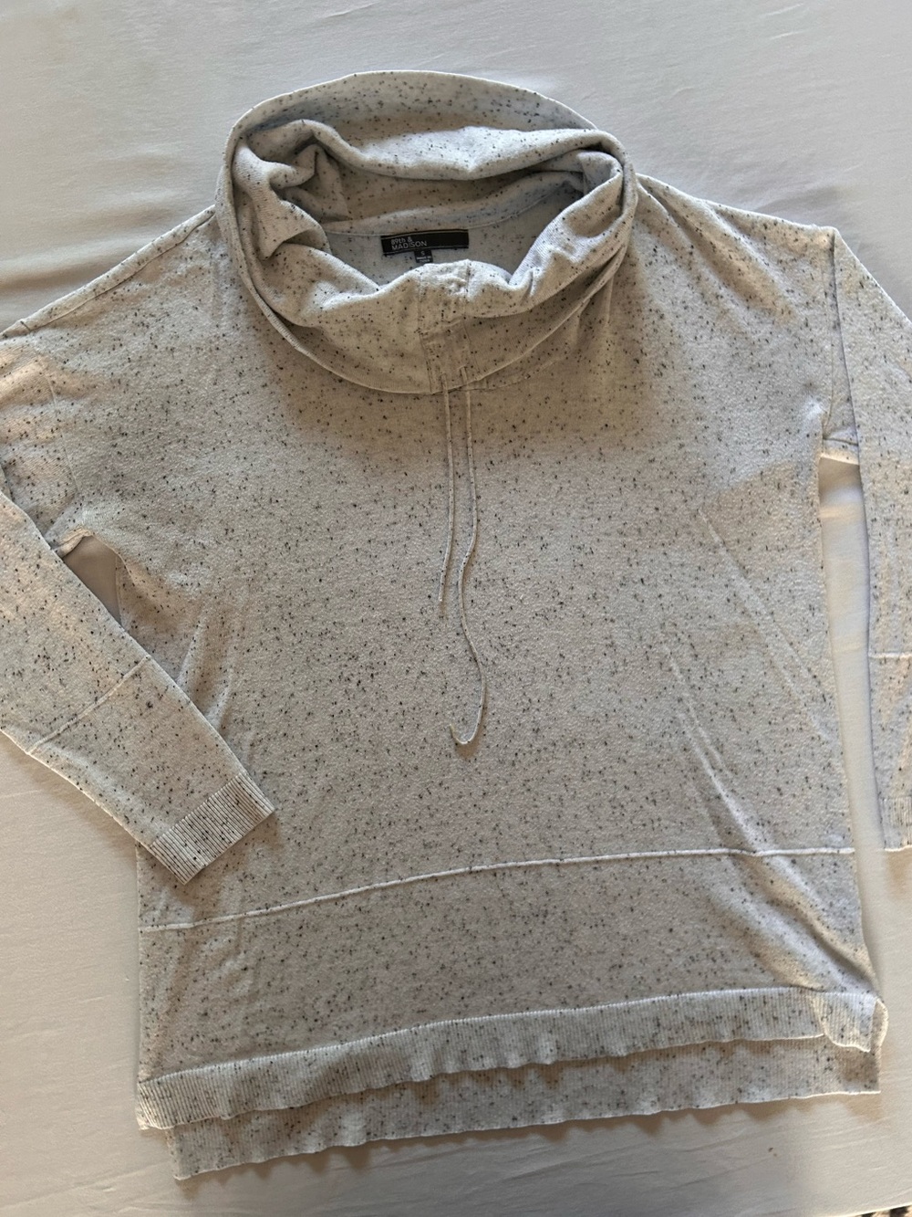 89th & Madison Oatmeal Speckled Cowl Neck Sweater
